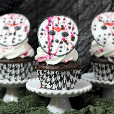 Friday the 13th Jason Vorhees Cupcakes for Halloween