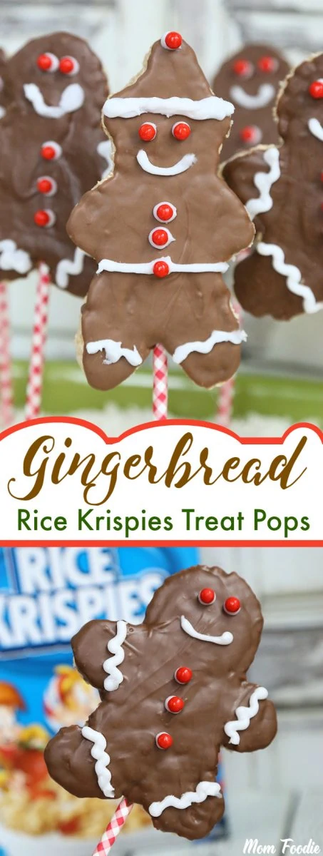 Gingerbread Christmas Rice Krispies Pops
