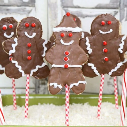 Gingerbread boy Christmas Rice Krispies treats