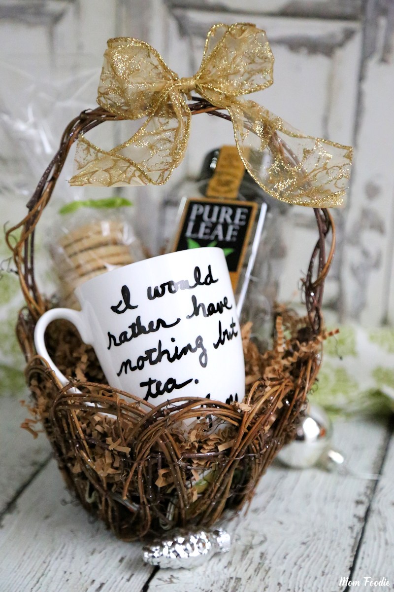 Gourmet Tea Gift Basket with DIY Personalized Quote Tea Cup