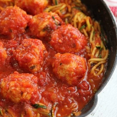 Grain-free meatballs with zucchini noodles