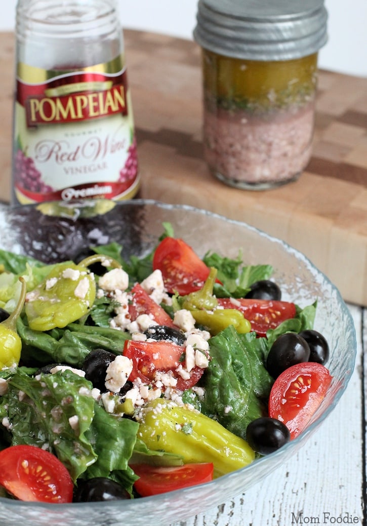 Greek Salad With Red Wine Vinegar Dressing