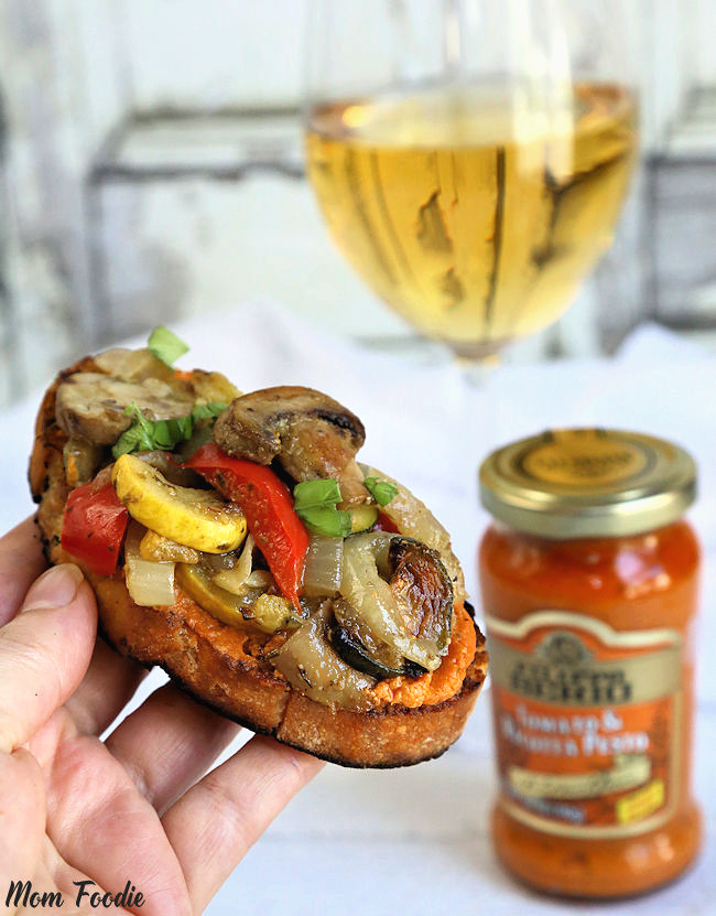 Grilled veggie bruschetta