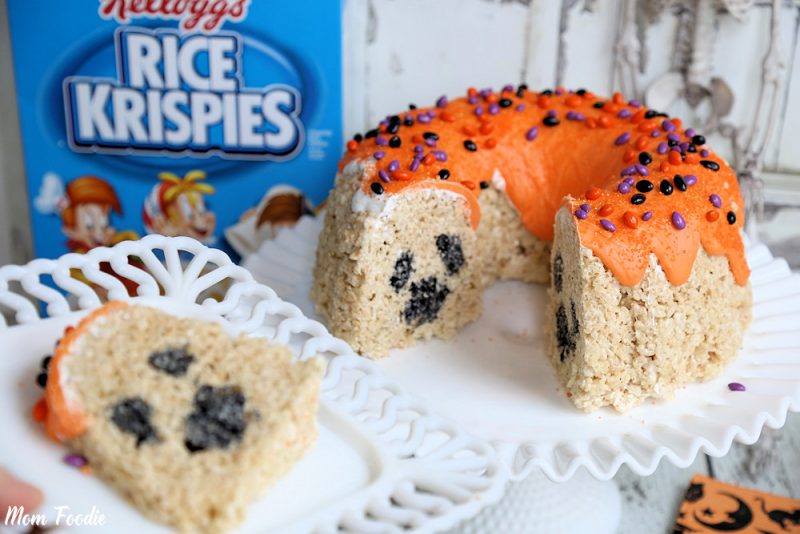 Halloween Rice Krispies Bundt Cake Surprise Inside! Ghost Cake