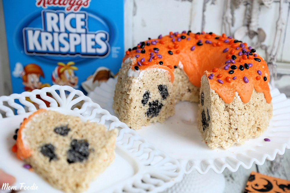 Halloween Rice Krispies Bundt Cake