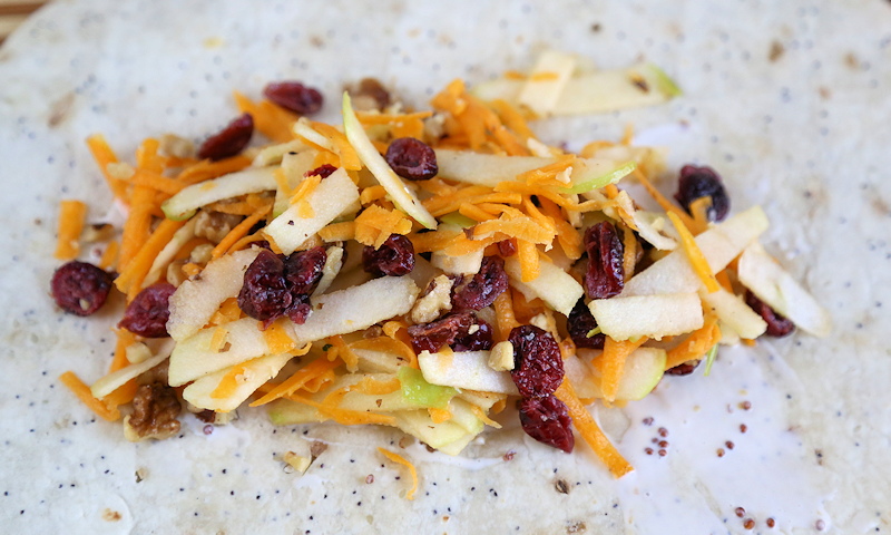 adding apple, butternut squash and walnuts.