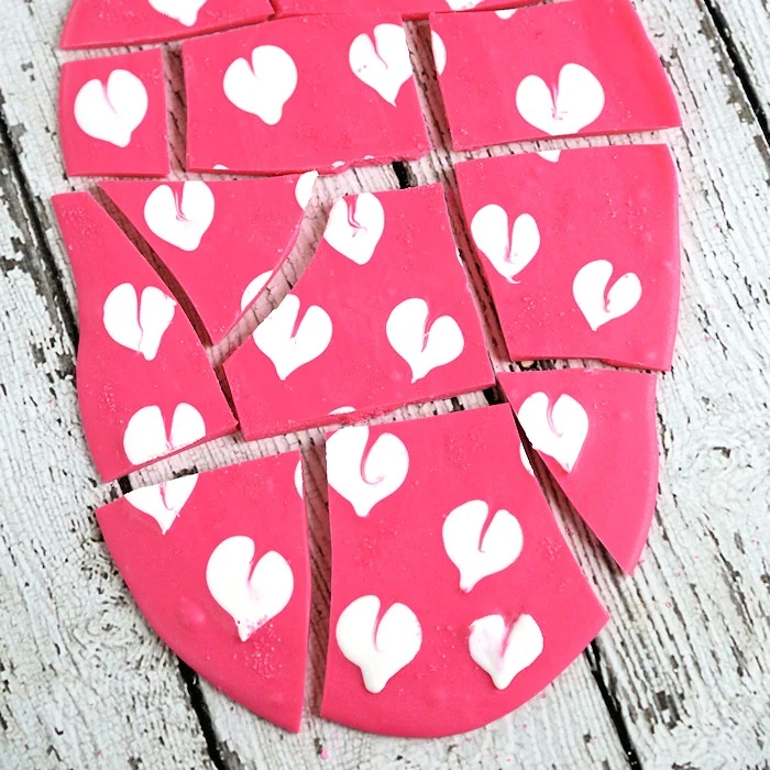 Hearts Valentine"s Chocolate Bark