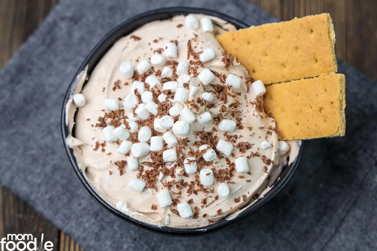 Hot Chocolate dip served with graham crackers