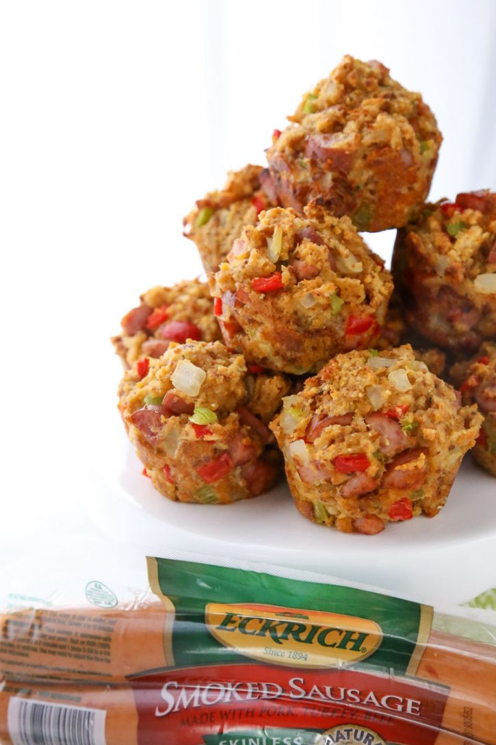 Smoked Sausage Stuffing Muffins Mom Foodie 