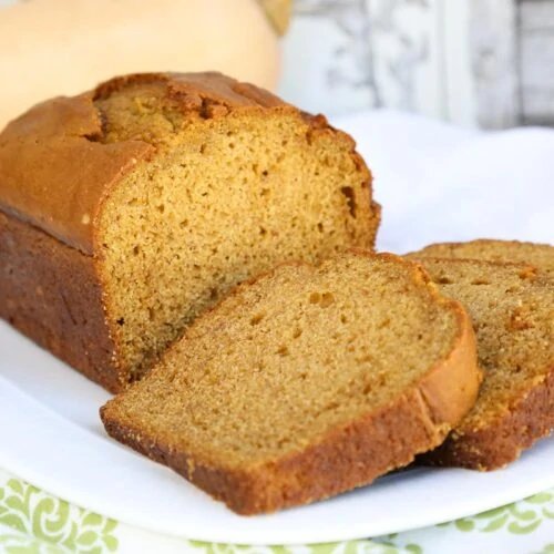 Butternut Squash Bread sliced on plate