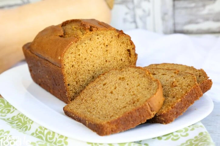 Butternut Squash Bread sliced on plate