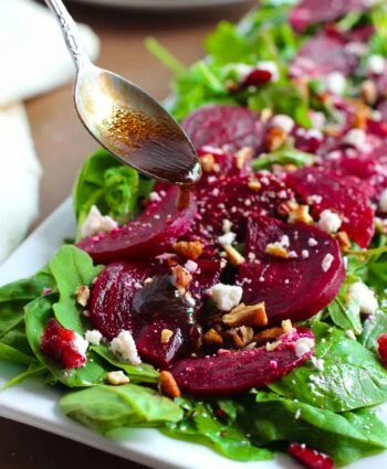 Honey Balsamic Vinaigrette on beet salad