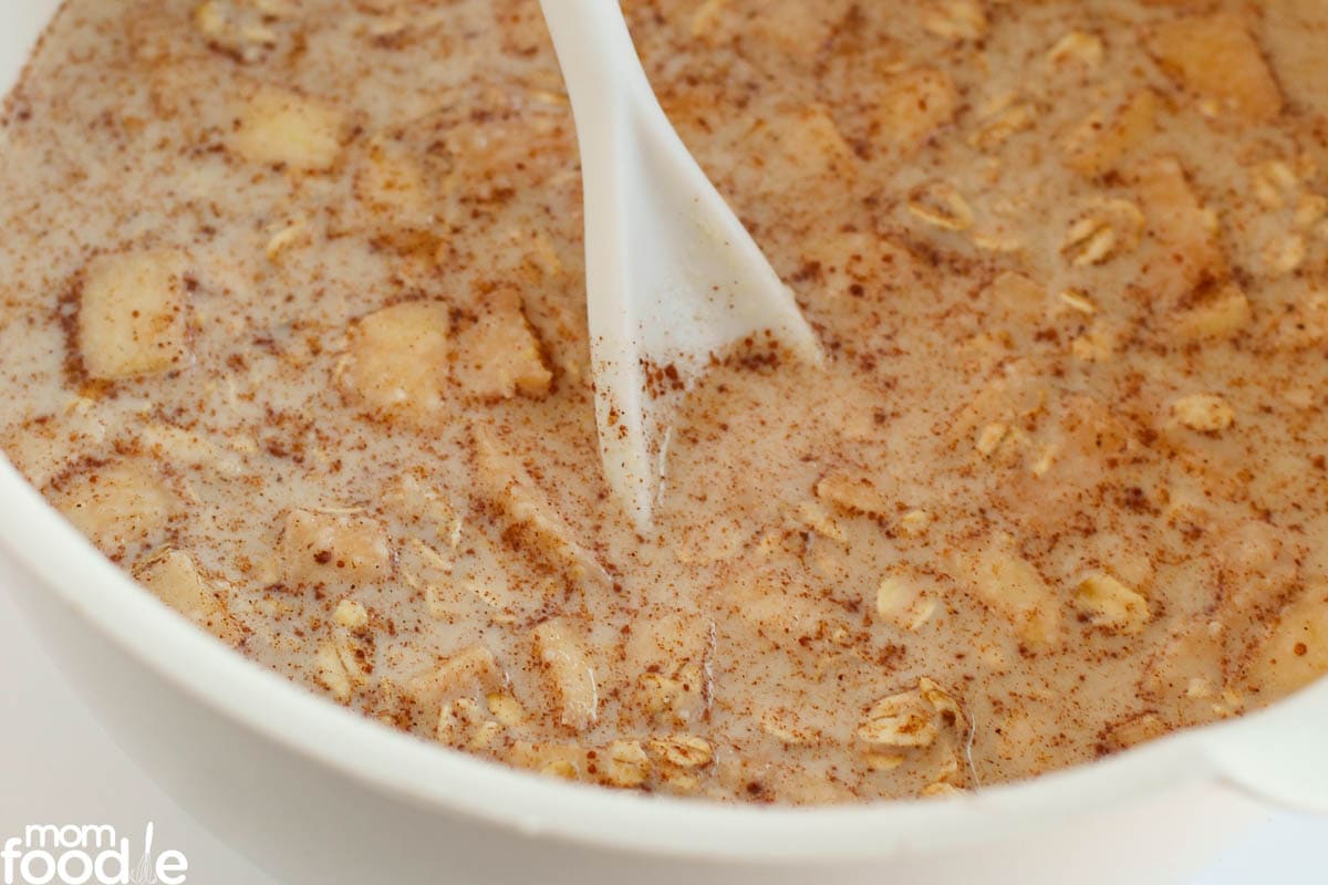 mixing oatmeal