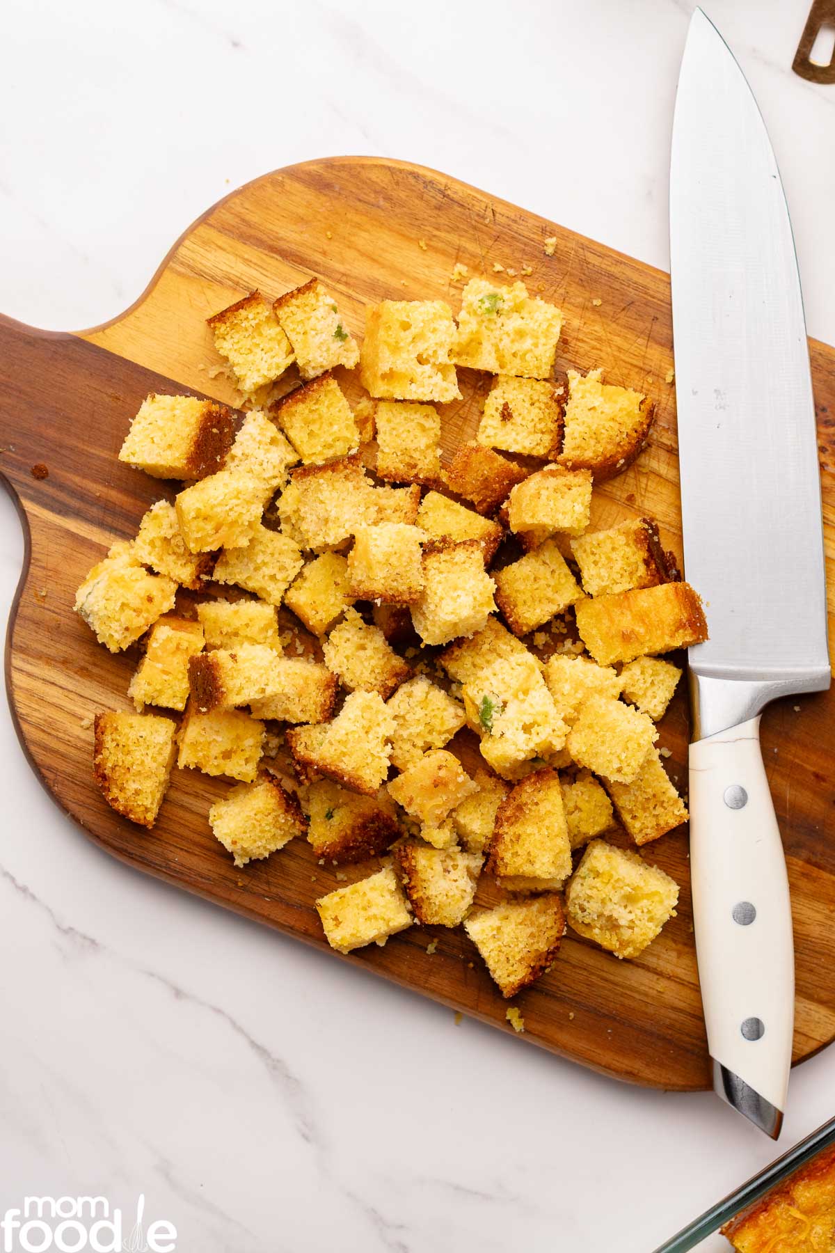 cornbread cut into cubes