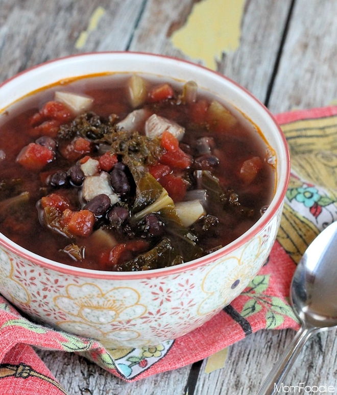 Kale Black Bean Chicken Soup