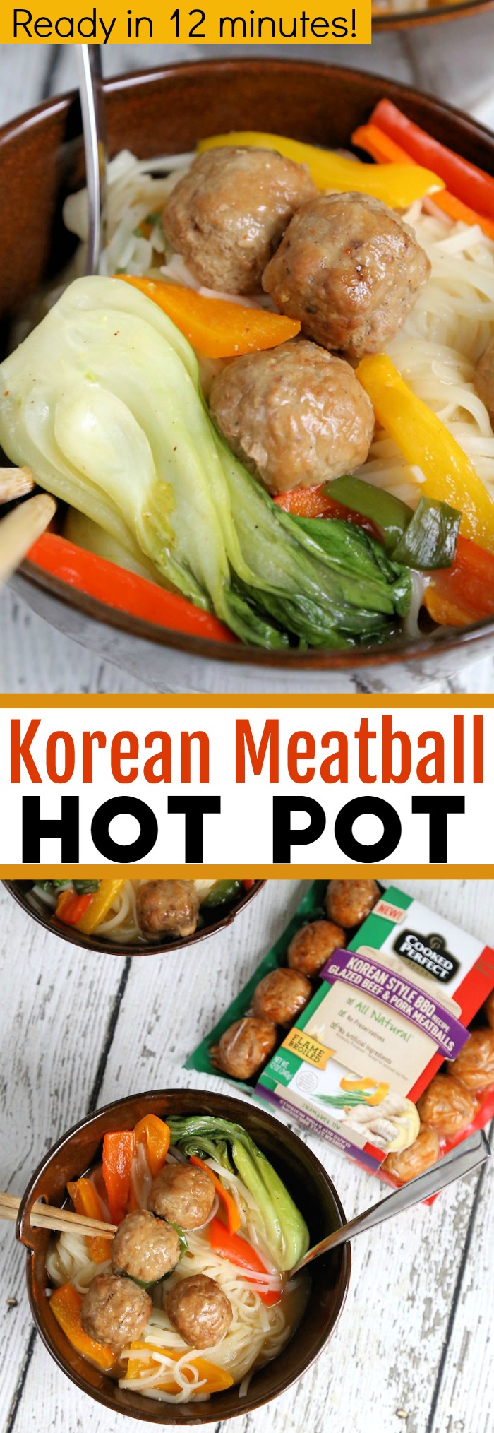Korean Meatball Hot Pot - easy recipe ready in 12 minutes