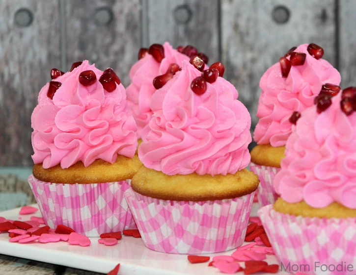 Lemon Pomegranate Cupcakes
