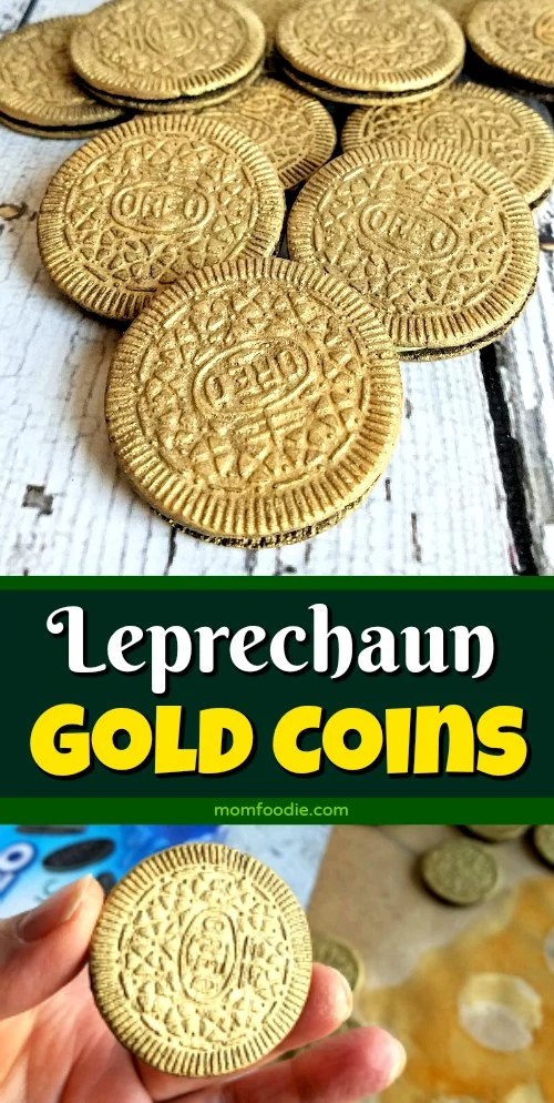 Edible Gold Covered Oreos for St. Patrick's Day: Leprechaun Loot