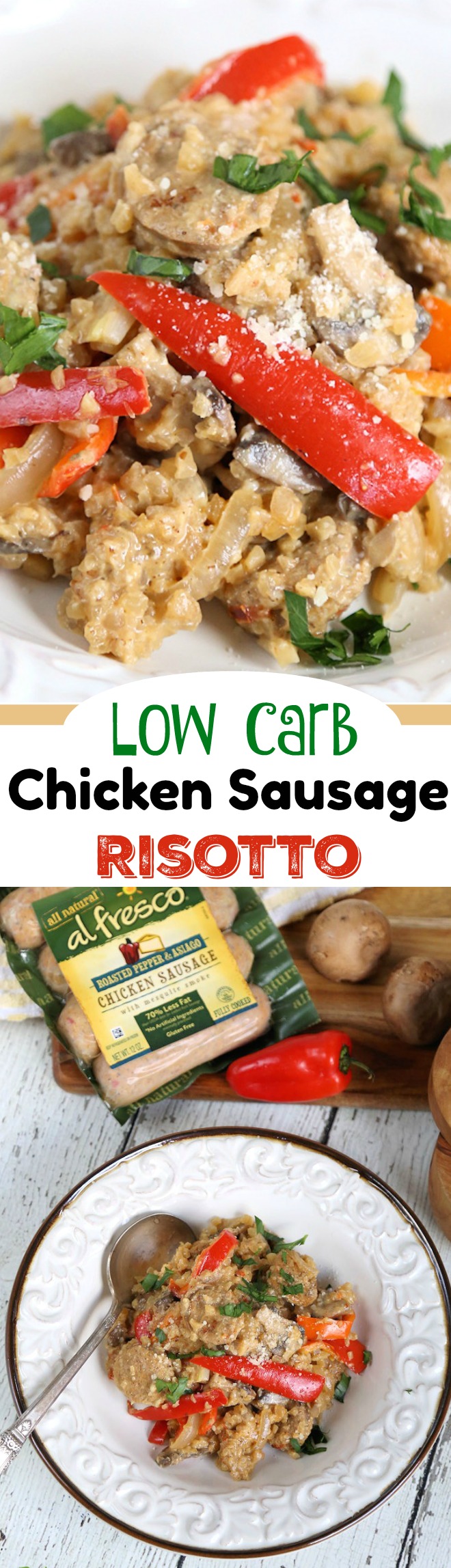 Low Carb Chicken Sausage Risotto Recipe - Easy KETO meal