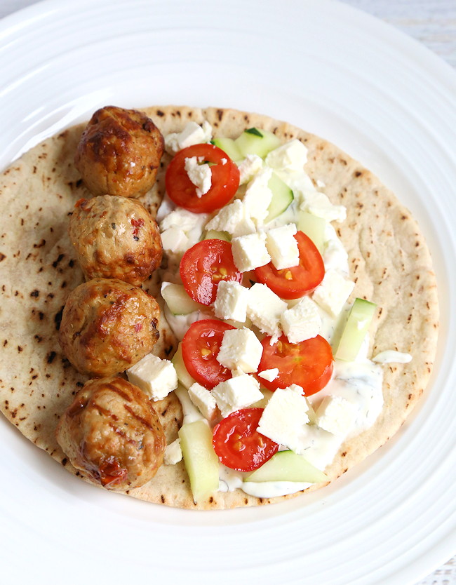 Greek Meatball Pita Sandwiches - A Delicious Quick Dinner - Mom Foodie