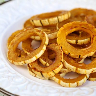 Maple Roasted Delicata Squash Rings