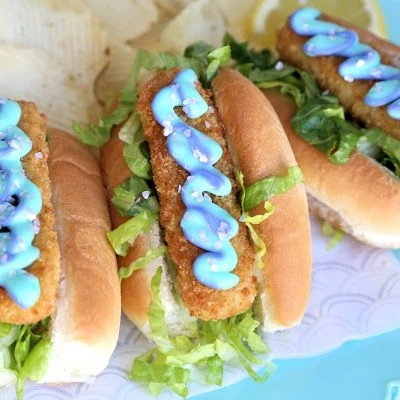 Mermaid Sandwich fish stick dogs with mermaid mayo