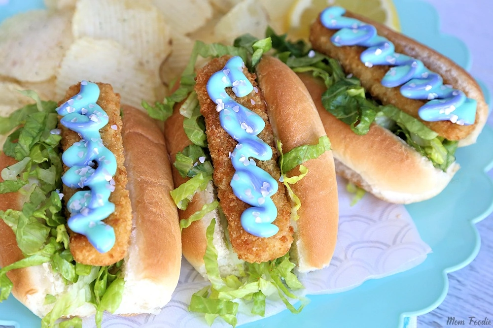 Mermaid Sandwich fish stick dogs with mermaid mayo