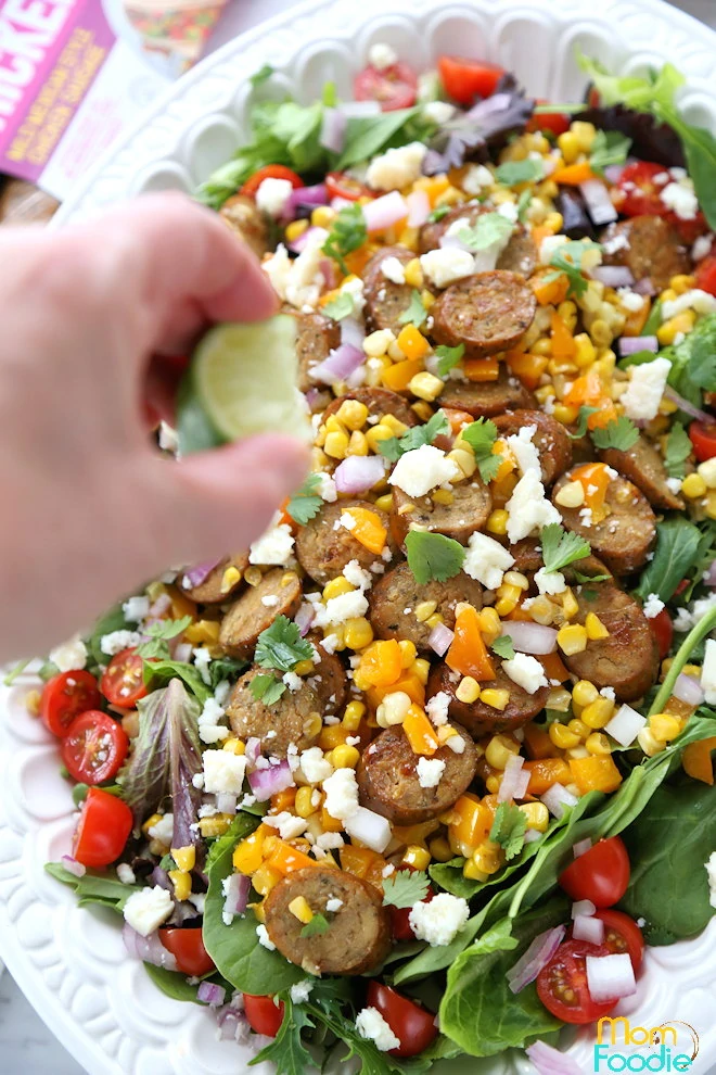 Mexican Corn and sausage salad