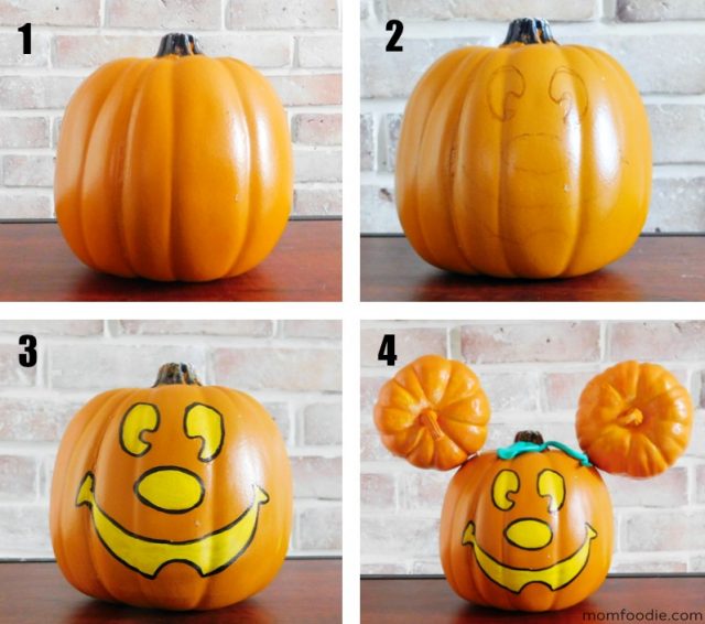 Mickey Mouse Pumpkin - DIY Painted Mickey Jack-o-Lantern - Mom Foodie
