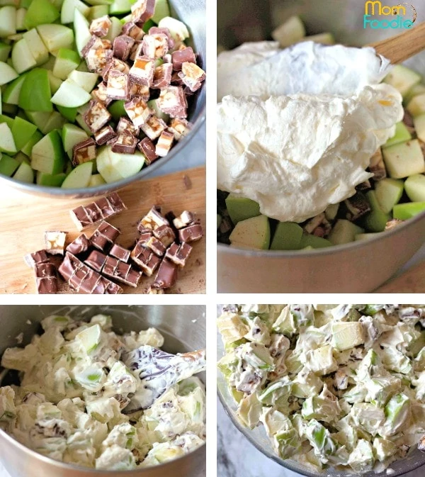 Mix the Snicker Apple Salad ingredients