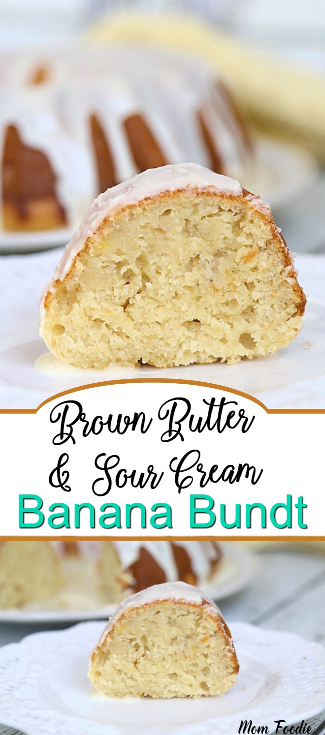 Moist Banana Bundt Cake with Sour Cream and Brown Butter