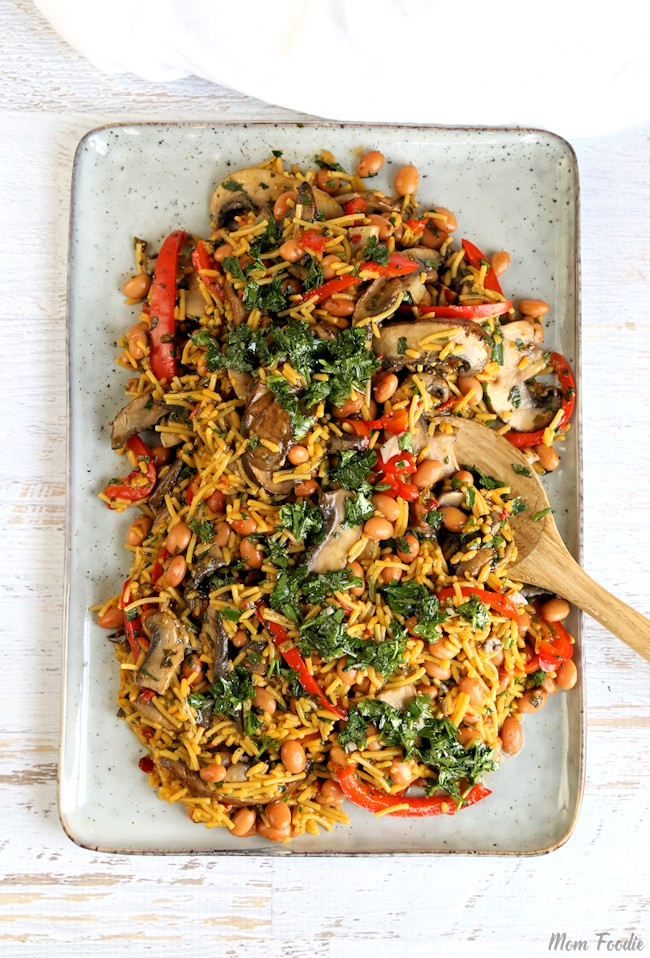 Mushroom Rice on serving platter