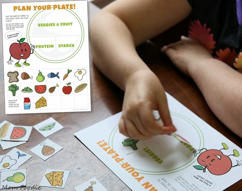 Kids Nutrition Activity Sheet - free printable build your plate activity