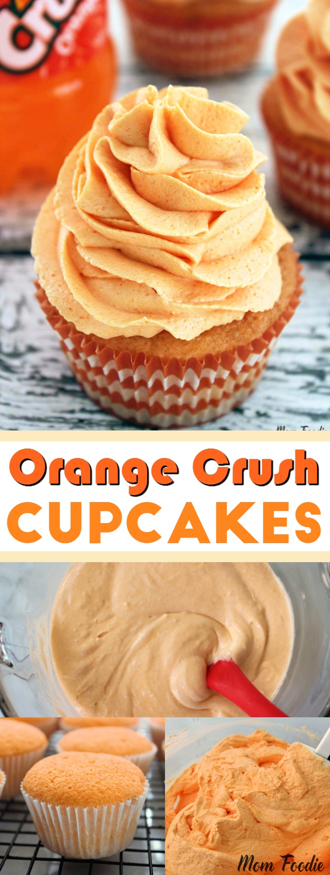 Orange Crush Cupcakes - fun cupcakes made with Orange Crush soda!