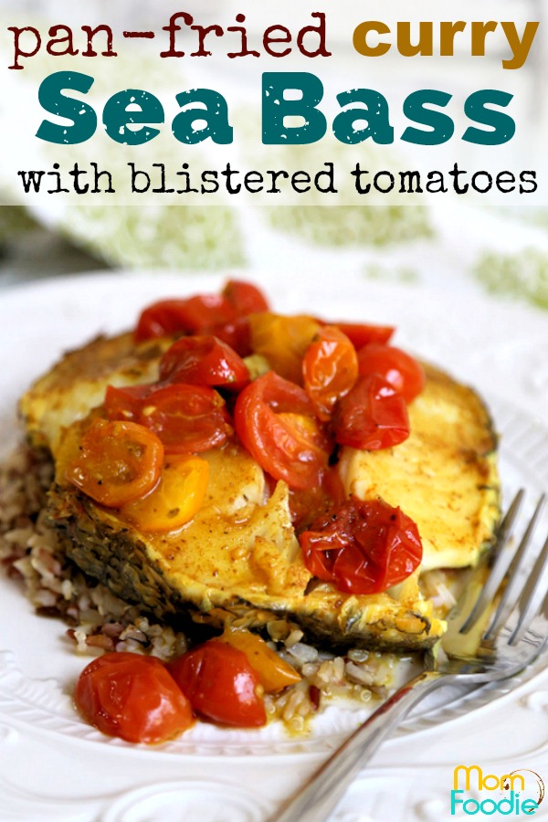 Pan Fried Curry Sea Bass with Blistered Tomatoes