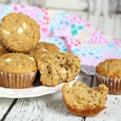 Pineapple Oatmeal Muffins with White Chocolate Chips