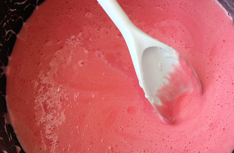 Pink Lemonade Rice Krispie Treats making