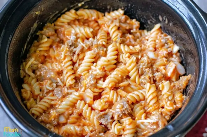 Pizza casserole in crock pot