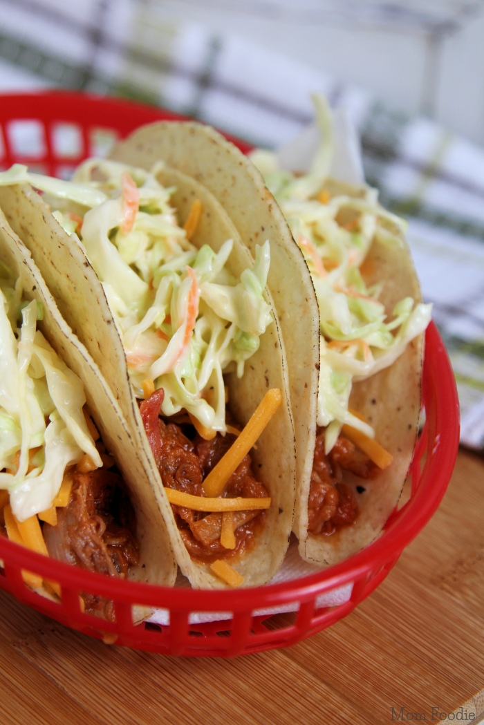 10-Minute Pulled Pork Tacos with Quick Slaw - Mom Foodie