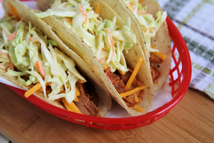 Pulled pork Tacos with quick slaw