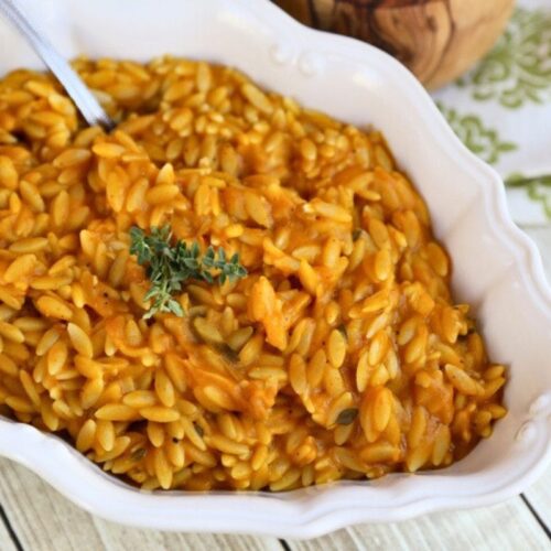 Pumpkin Orzo Recipe : Festive Fall Side Dish - Mom Foodie