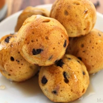 Pumpkin Pancake Bites with Chocolate Chips