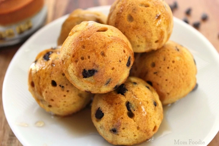 Pumpkin Pancake Bites with Chocolate Chips