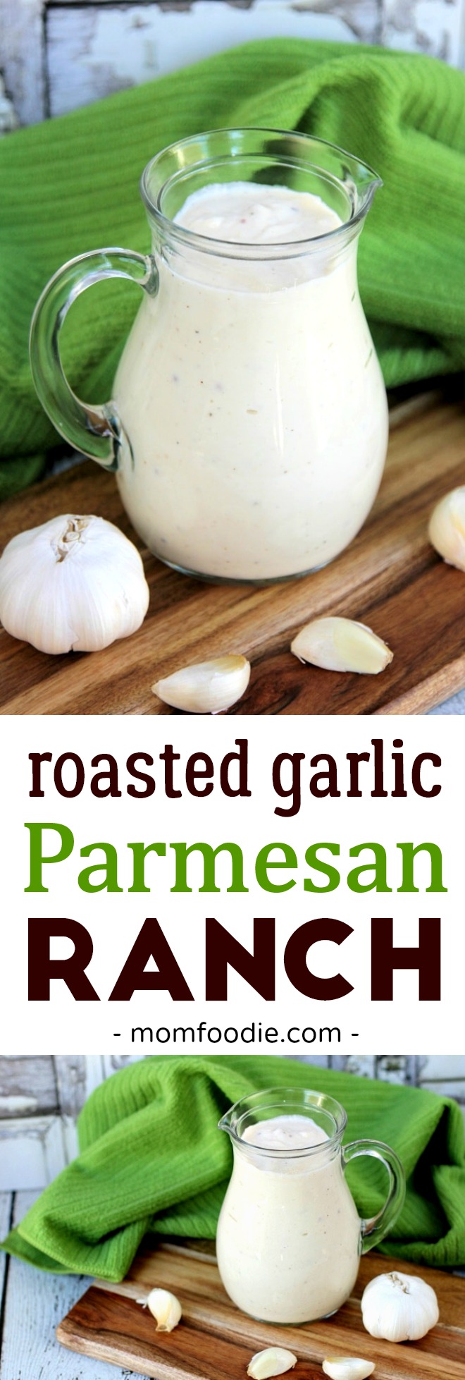 Roasted Garlic Parmesan Ranch Salad Dressing Recipe #ranchdressing #garlic #Parmesan #dressing #ranch