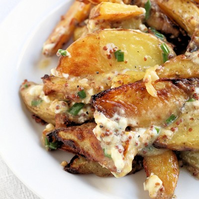 Roasted Potato Salad with Dijon & Goat Cheese Dressing