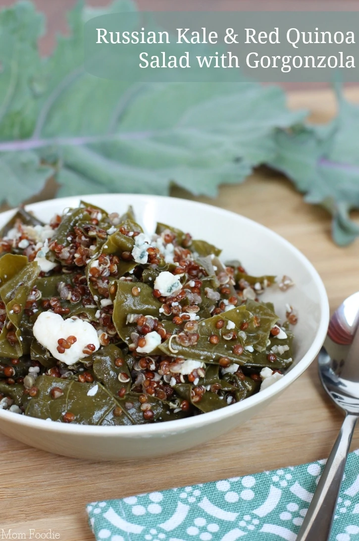 Russian Kale and Red Quinoa Salad with Gorgonzola