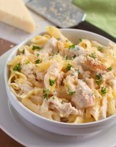 Crock Pot Chicken Alfredo with Penne pasta