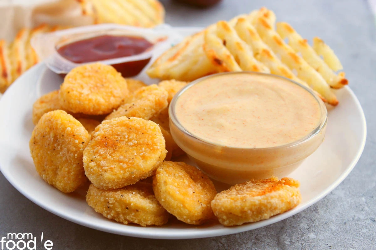 Chick-fil-a sauce with nuggets and waffle fries