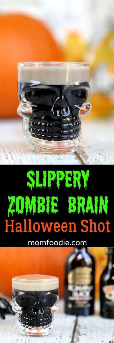 Slippery Zombie Brain Halloween Shots - Easy Halloween Party Cocktail