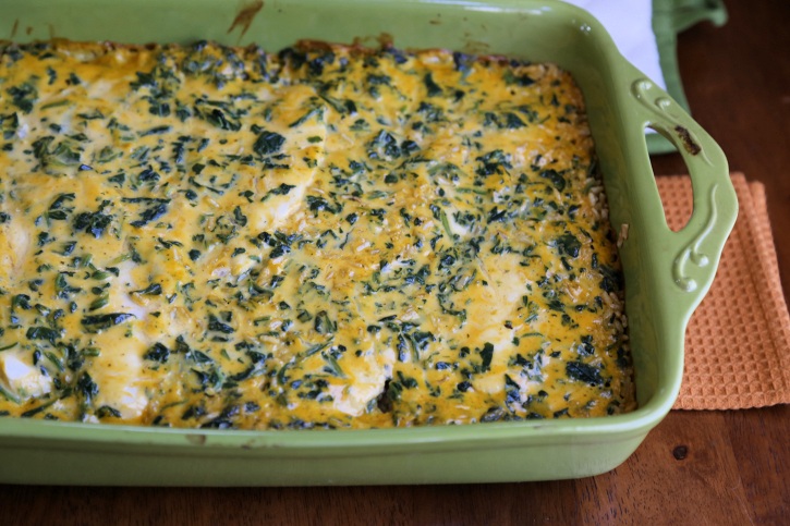 Easy Cheesy Spinach Chicken and Rice Casserole  Mom Foodie